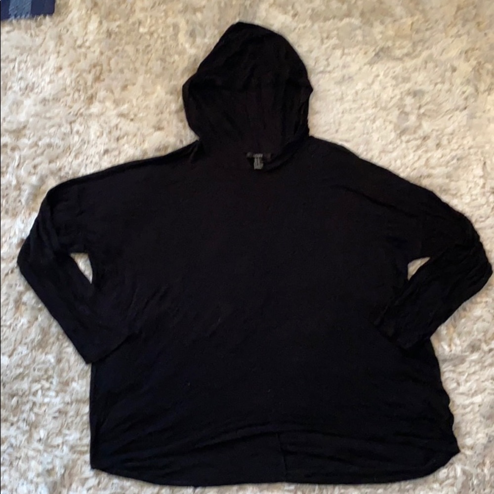 Forever 21- women’s black hoodie shirt - XL